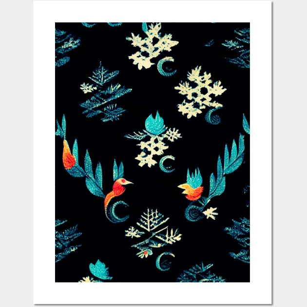 Dark seamless winter pattern Wall Art by MorningPanda